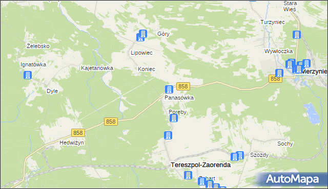 mapa Panasówka, Panasówka na mapie Targeo