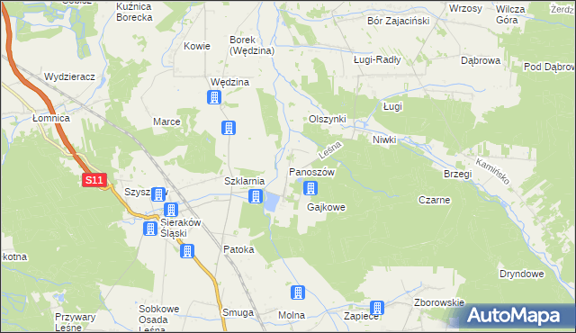 mapa Panoszów, Panoszów na mapie Targeo