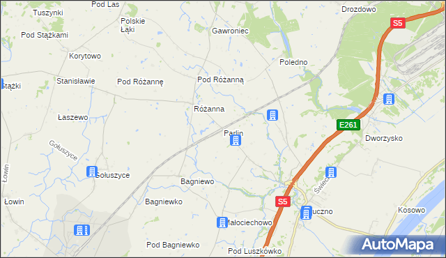 mapa Parlin gmina Pruszcz, Parlin gmina Pruszcz na mapie Targeo