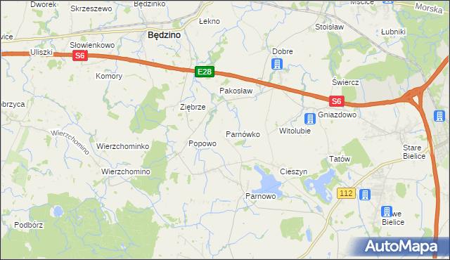 mapa Parnówko, Parnówko na mapie Targeo