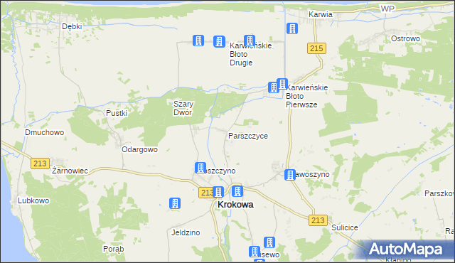 mapa Parszczyce, Parszczyce na mapie Targeo