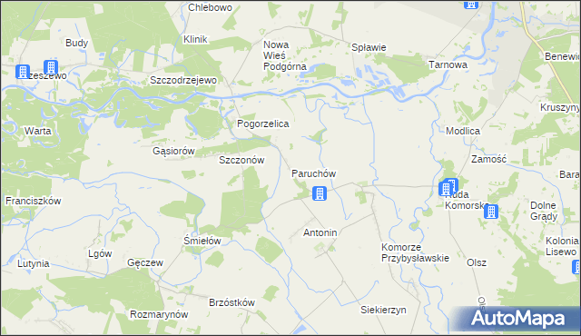 mapa Paruchów, Paruchów na mapie Targeo