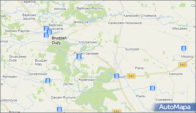 mapa Parzeń, Parzeń na mapie Targeo