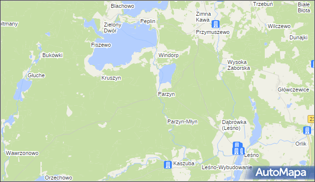 mapa Parzyn, Parzyn na mapie Targeo