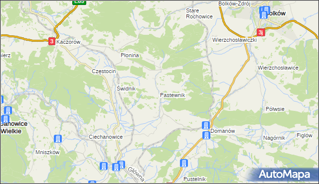 mapa Pastewnik gmina Marciszów, Pastewnik gmina Marciszów na mapie Targeo