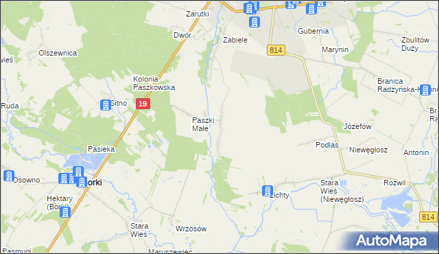 mapa Paszki Duże, Paszki Duże na mapie Targeo