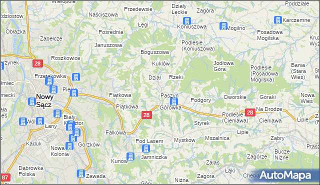 mapa Paszyn, Paszyn na mapie Targeo