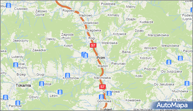 mapa Pcim, Pcim na mapie Targeo
