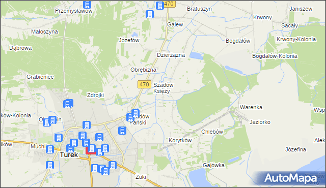 mapa Pęcherzew, Pęcherzew na mapie Targeo
