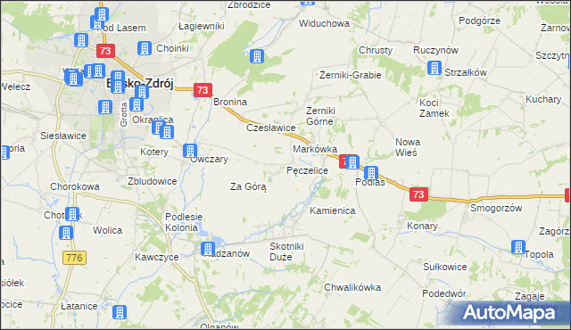 mapa Pęczelice, Pęczelice na mapie Targeo