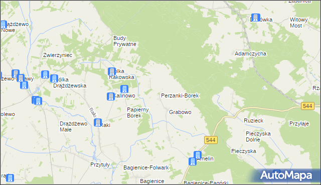 mapa Perzanki-Borek, Perzanki-Borek na mapie Targeo