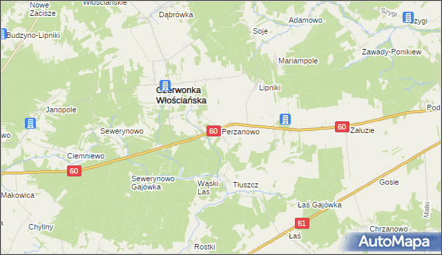 mapa Perzanowo, Perzanowo na mapie Targeo