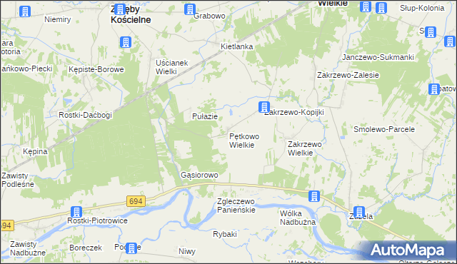 mapa Pętkowo Wielkie, Pętkowo Wielkie na mapie Targeo