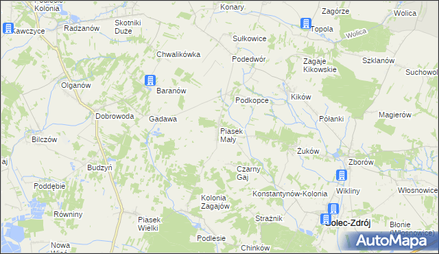 mapa Piasek Mały, Piasek Mały na mapie Targeo