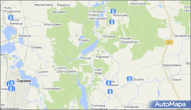 mapa Piastowo gmina Gąsawa, Piastowo gmina Gąsawa na mapie Targeo