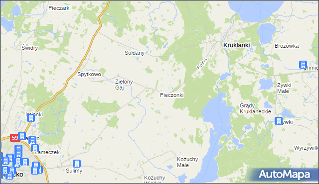 mapa Pieczonki, Pieczonki na mapie Targeo