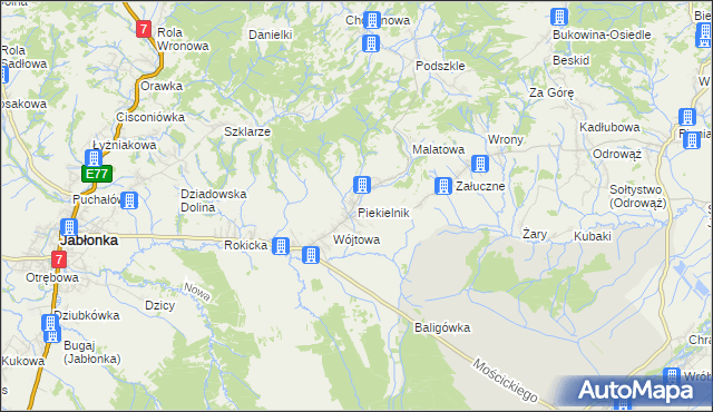 mapa Piekielnik, Piekielnik na mapie Targeo