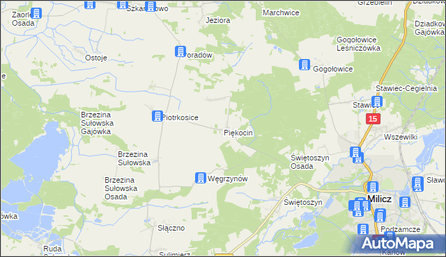 mapa Piękocin, Piękocin na mapie Targeo