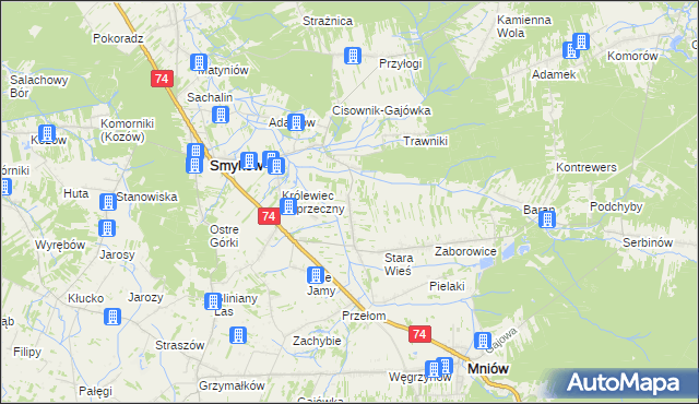 mapa Pieradła, Pieradła na mapie Targeo