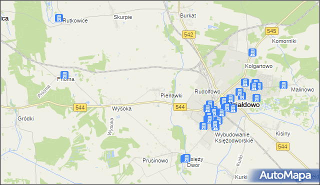 mapa Pierławki gmina Działdowo, Pierławki gmina Działdowo na mapie Targeo