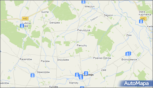 mapa Pieruchy, Pieruchy na mapie Targeo