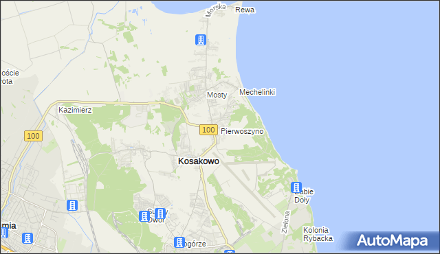 mapa Pierwoszyno, Pierwoszyno na mapie Targeo