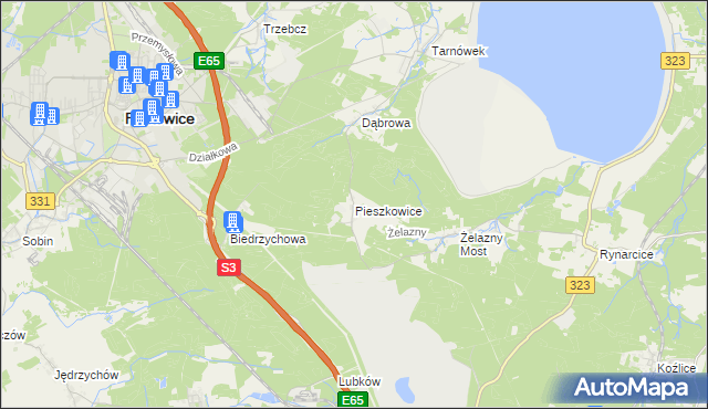 mapa Pieszkowice, Pieszkowice na mapie Targeo