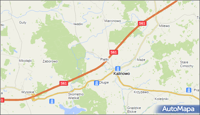 mapa Piętki, Piętki na mapie Targeo