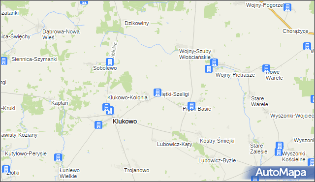 mapa Piętki-Szeligi, Piętki-Szeligi na mapie Targeo