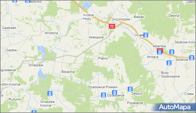 mapa Piętno, Piętno na mapie Targeo