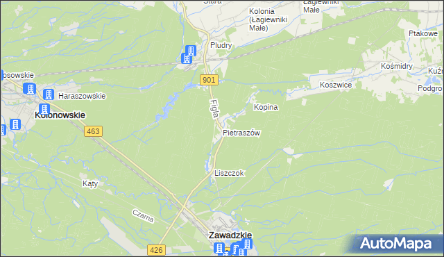 mapa Pietraszów, Pietraszów na mapie Targeo