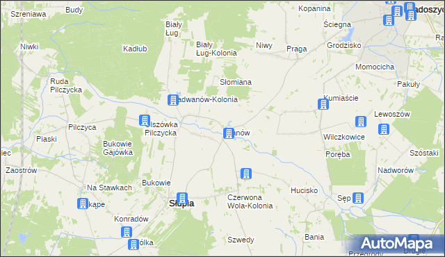 mapa Pijanów, Pijanów na mapie Targeo