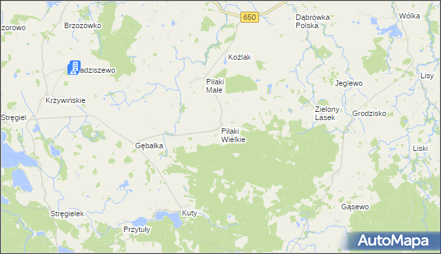 mapa Piłaki Wielkie, Piłaki Wielkie na mapie Targeo