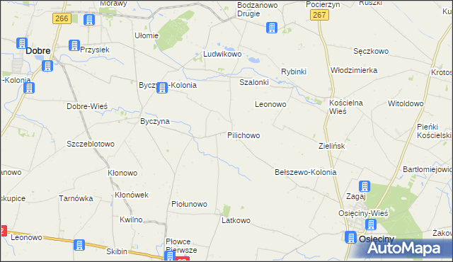 mapa Pilichowo gmina Osięciny, Pilichowo gmina Osięciny na mapie Targeo