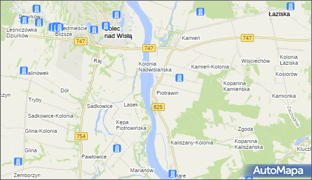 mapa Piotrawin gmina Łaziska, Piotrawin gmina Łaziska na mapie Targeo