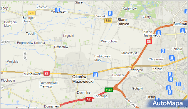 mapa Piotrkówek Mały, Piotrkówek Mały na mapie Targeo