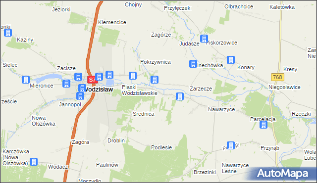 mapa Piotrkowice gmina Wodzisław, Piotrkowice gmina Wodzisław na mapie Targeo