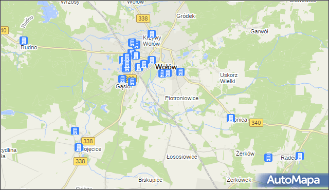 mapa Piotroniowice, Piotroniowice na mapie Targeo