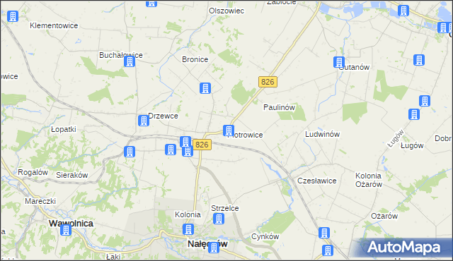 mapa Piotrowice gmina Nałęczów, Piotrowice gmina Nałęczów na mapie Targeo