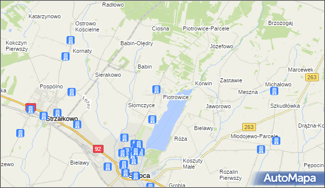 mapa Piotrowice gmina Słupca, Piotrowice gmina Słupca na mapie Targeo