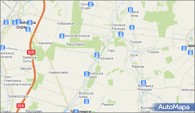 mapa Piotrowice gmina Strzyżewice, Piotrowice gmina Strzyżewice na mapie Targeo