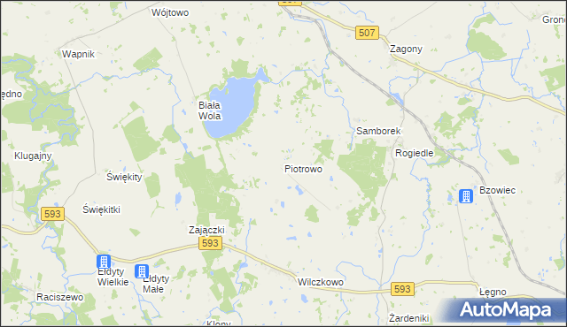 mapa Piotrowo gmina Lubomino, Piotrowo gmina Lubomino na mapie Targeo