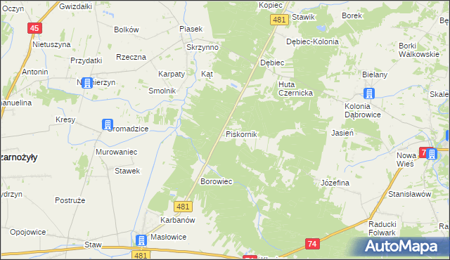 mapa Piskornik, Piskornik na mapie Targeo