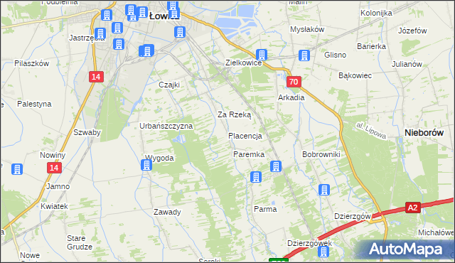 mapa Placencja, Placencja na mapie Targeo