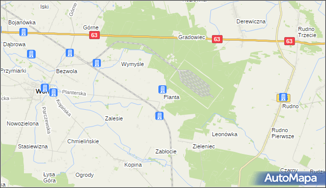 mapa Planta gmina Wohyń, Planta gmina Wohyń na mapie Targeo