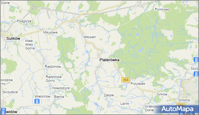 mapa Platerówka, Platerówka na mapie Targeo