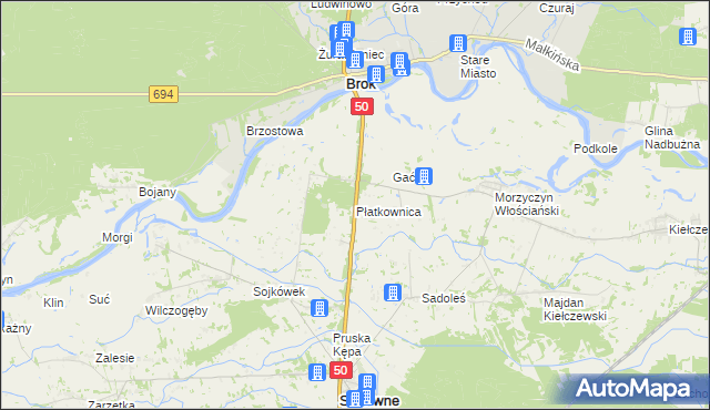 mapa Płatkownica, Płatkownica na mapie Targeo