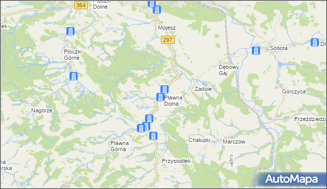 mapa Pławna Dolna, Pławna Dolna na mapie Targeo