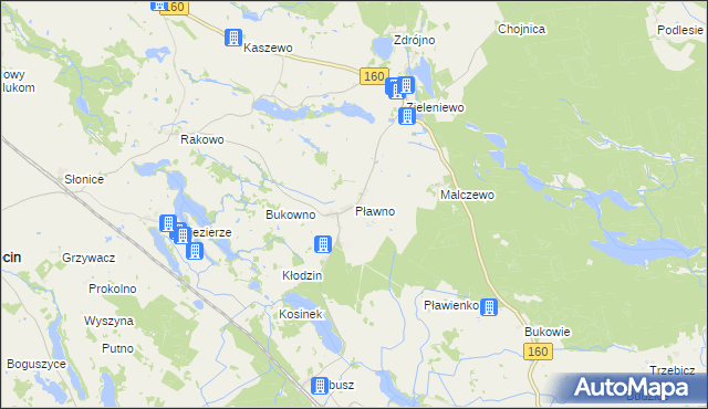 mapa Pławno gmina Bierzwnik, Pławno gmina Bierzwnik na mapie Targeo