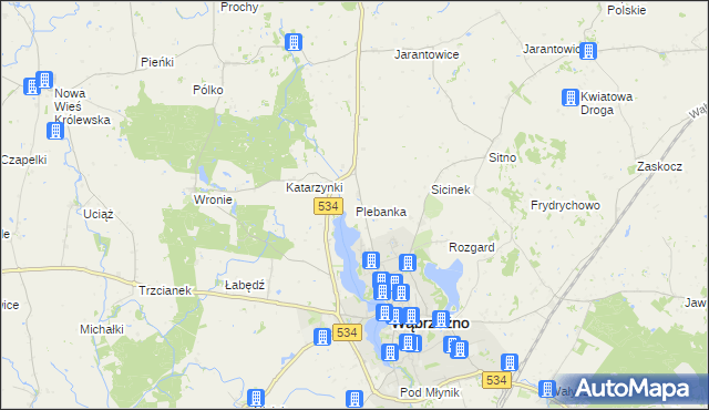 mapa Plebanka gmina Ryńsk, Plebanka gmina Ryńsk na mapie Targeo